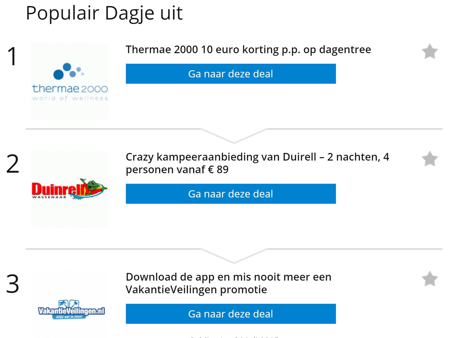 bespaardeals dagje uit